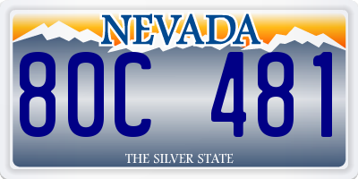 NV license plate 80C481