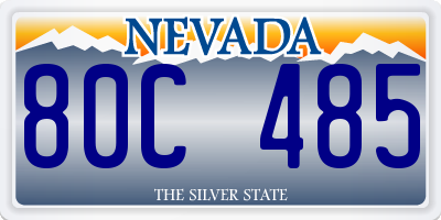 NV license plate 80C485