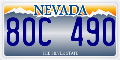 NV license plate 80C490