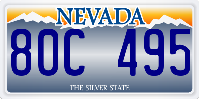 NV license plate 80C495