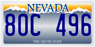 NV license plate 80C496