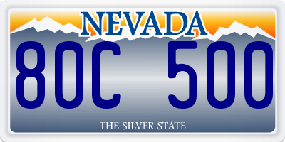 NV license plate 80C500