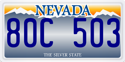 NV license plate 80C503