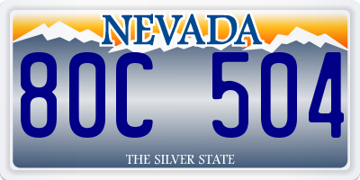 NV license plate 80C504