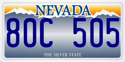 NV license plate 80C505