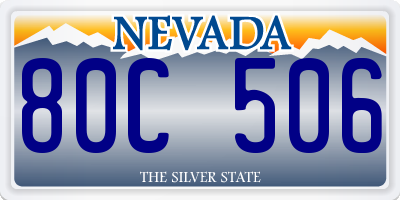 NV license plate 80C506