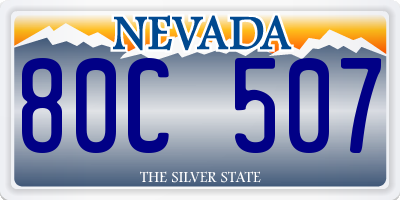 NV license plate 80C507