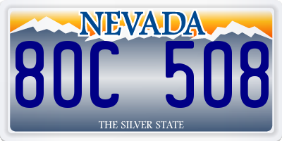 NV license plate 80C508