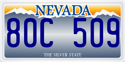 NV license plate 80C509