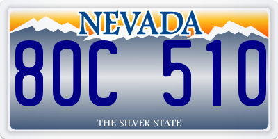 NV license plate 80C510