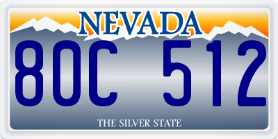 NV license plate 80C512