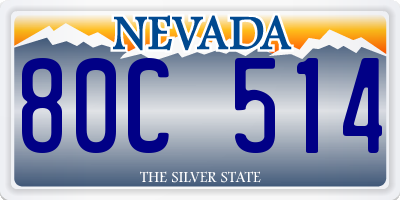 NV license plate 80C514