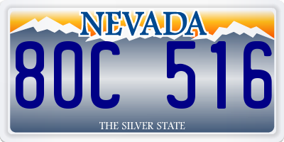 NV license plate 80C516