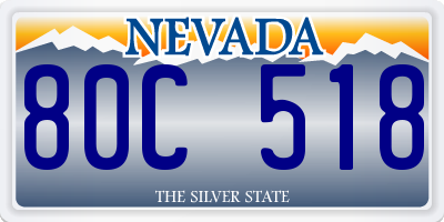 NV license plate 80C518