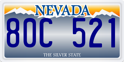 NV license plate 80C521