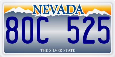 NV license plate 80C525