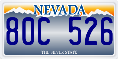 NV license plate 80C526