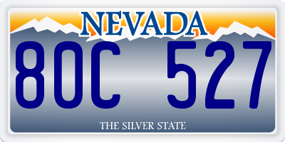 NV license plate 80C527