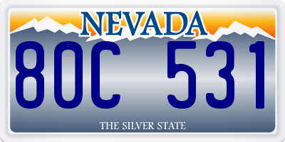 NV license plate 80C531