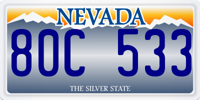 NV license plate 80C533