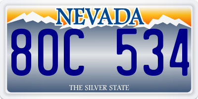 NV license plate 80C534