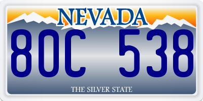 NV license plate 80C538