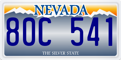 NV license plate 80C541