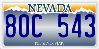 NV license plate 80C543