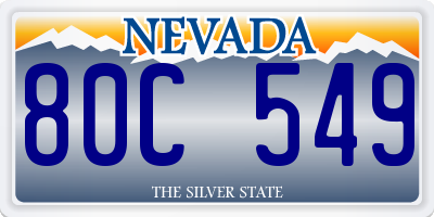NV license plate 80C549