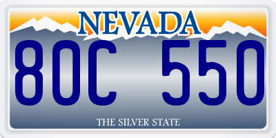 NV license plate 80C550