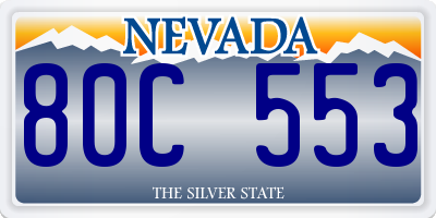 NV license plate 80C553