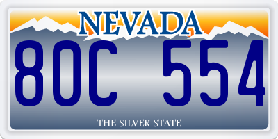 NV license plate 80C554