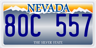 NV license plate 80C557