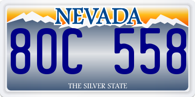 NV license plate 80C558