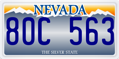 NV license plate 80C563
