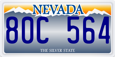 NV license plate 80C564