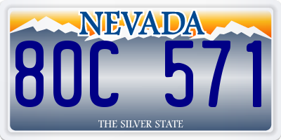 NV license plate 80C571
