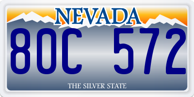 NV license plate 80C572