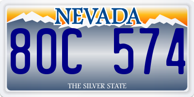 NV license plate 80C574