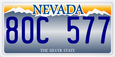 NV license plate 80C577