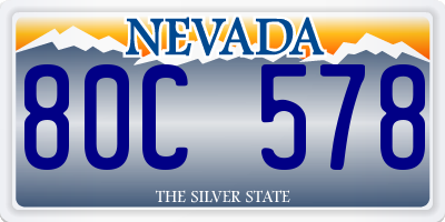 NV license plate 80C578