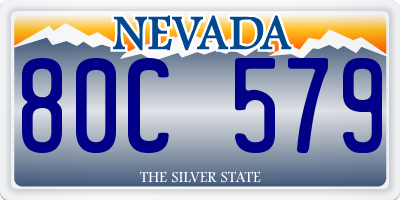 NV license plate 80C579