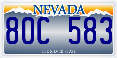 NV license plate 80C583