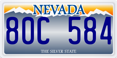 NV license plate 80C584