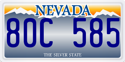 NV license plate 80C585