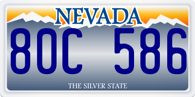 NV license plate 80C586