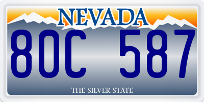 NV license plate 80C587