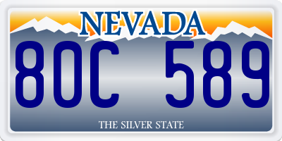 NV license plate 80C589