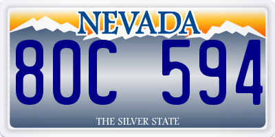 NV license plate 80C594