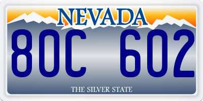 NV license plate 80C602